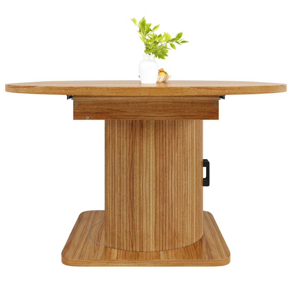 TAVOLO DA PRANZO ALLUNGABILE 118-158x118x76 cm MDF e Metallo Marrone Scuro