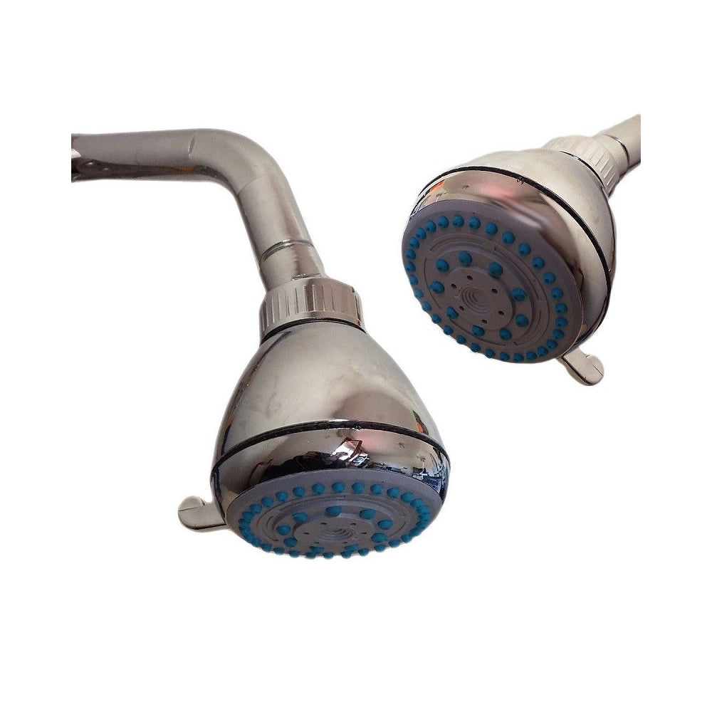 Trade Shop - Soffione Doccia A Muro Doccetta Fissa Effetto Pioggia 3 Getti Braccio 15cm -