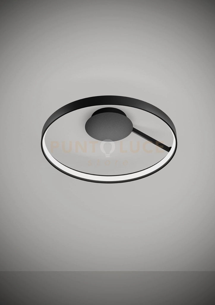 ANELLOLAMPADA DA PARETE O  SOFFITTO NERO VERNICIATO DIAM.55cm 3000K 2965LM 33W