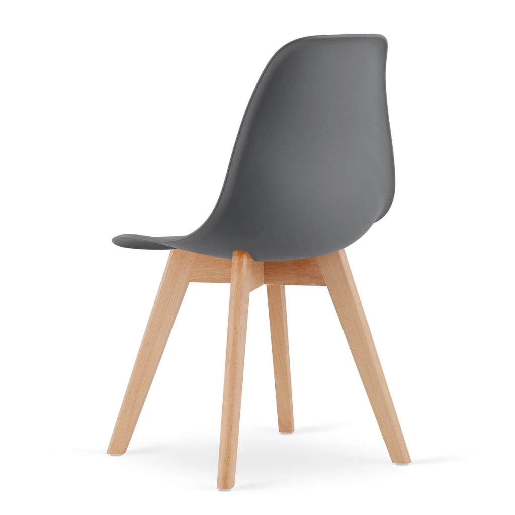 Sedia di design Kito grigio scuro con gambe in faggio