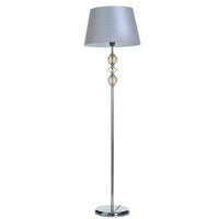 Lampada Piantana da Terra in Metallo Cristallo Tessuto Bianco Design Moderno