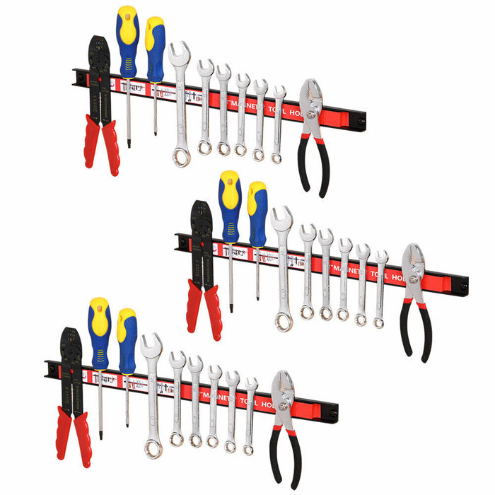 3pz Barra Magnetica Portautensili Supporto Porta Attrezzi Lavoro Coltelli 46cm