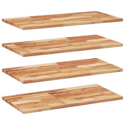 4 pz Mensole da Parete | Scaffali a Parete | Ripiano a parete 80x40x2 cm Legno Acacia Rifinito a Olio