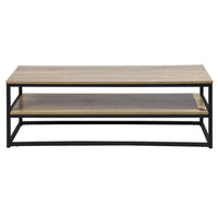 Mobile TV Televisore Legno Metallo Libreria 2 Ripiani Design Moderno Industriale