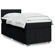 vidaXL Giroletto a Molle con Materasso Nero 90x200 cm in Tessuto