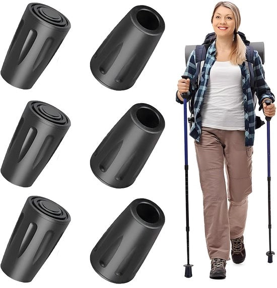 Set di protezioni in gomma per passeggiate – 6/14 pezzi di protezioni antiscivolo in gomma sostitutive per passeggiate e trekking – protezioni in gomma protettive per asfalto, ghiaia, campeggio, esterno (6)