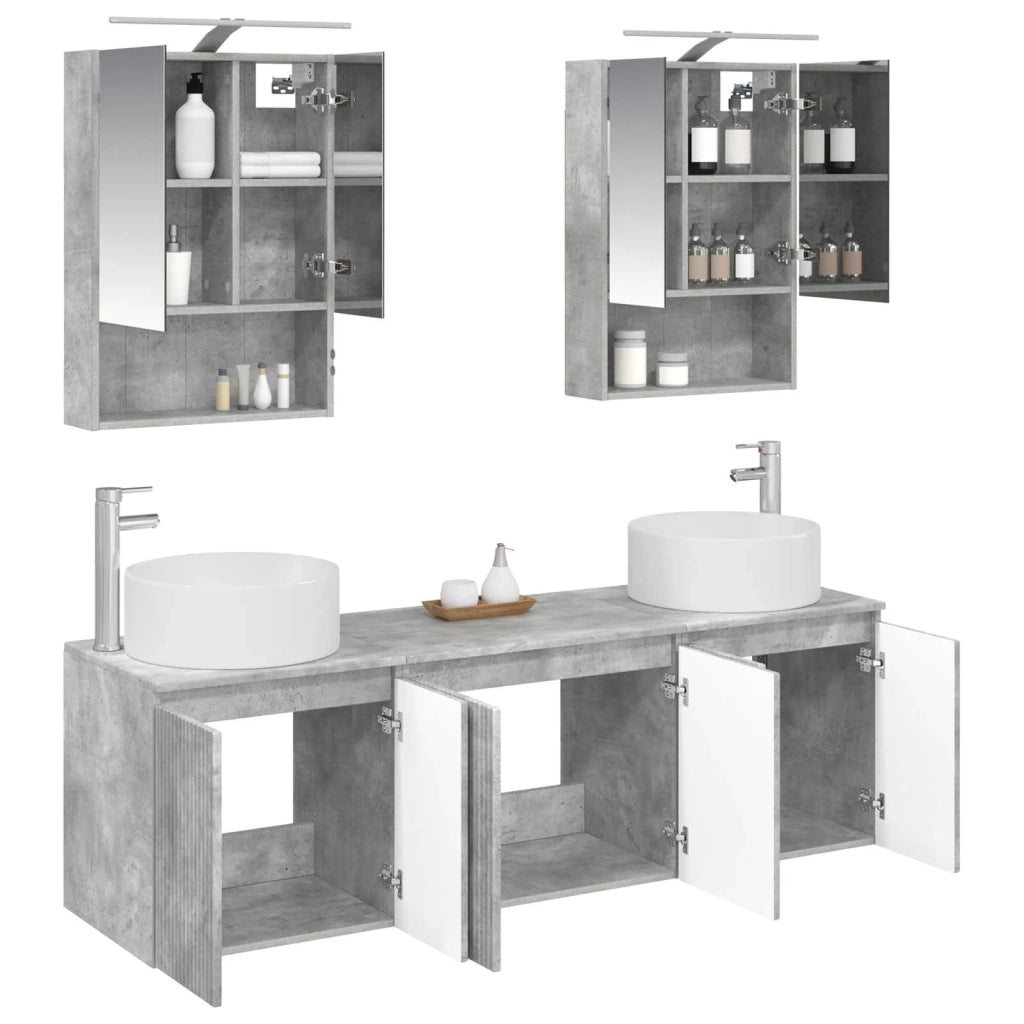 Set di Armadi da Bagno 5 pcs Grigio Cemento 3406562