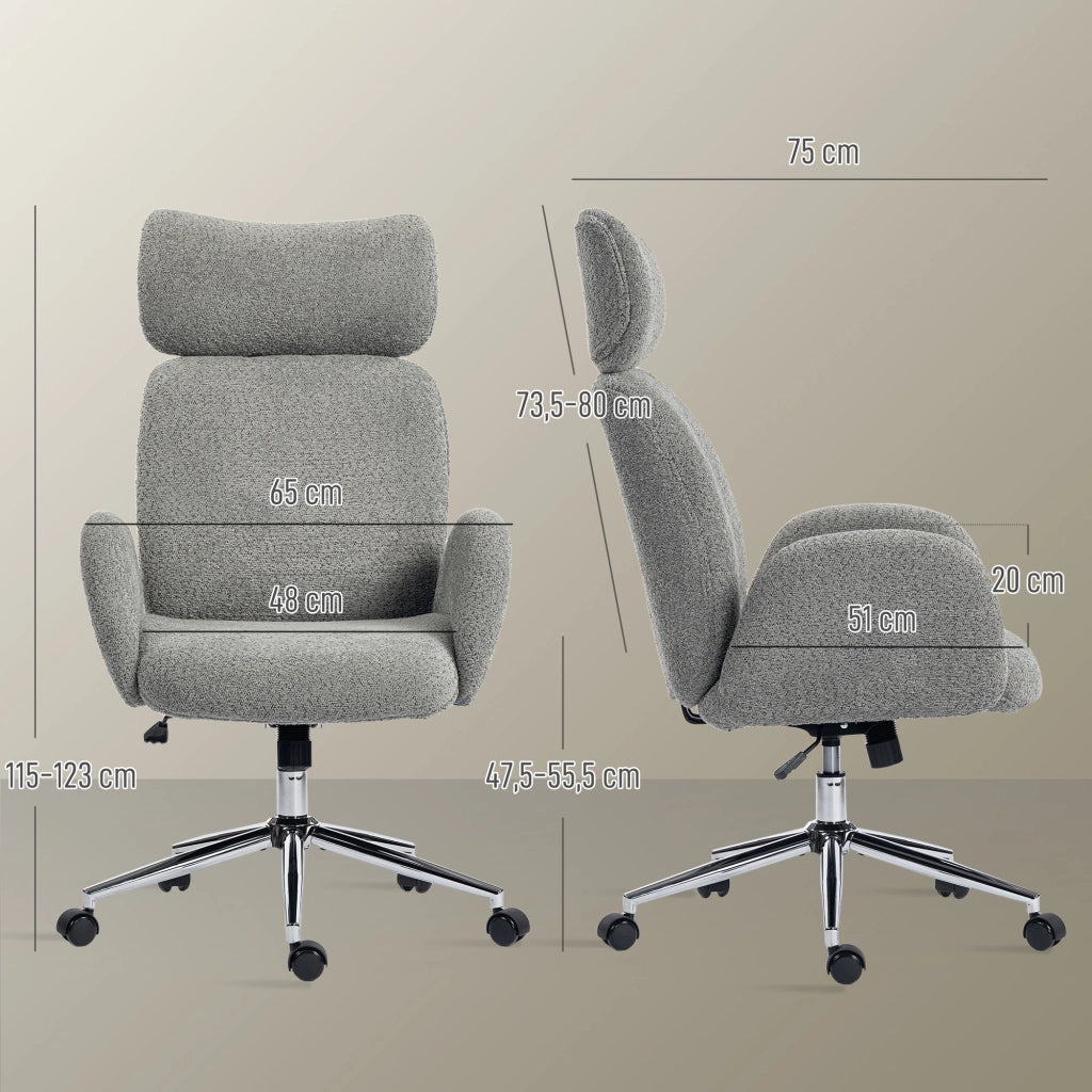Sedia da ufficio ergonomica con poggiatesta regolabile ¨C zephmum ¨C Grigio scuro