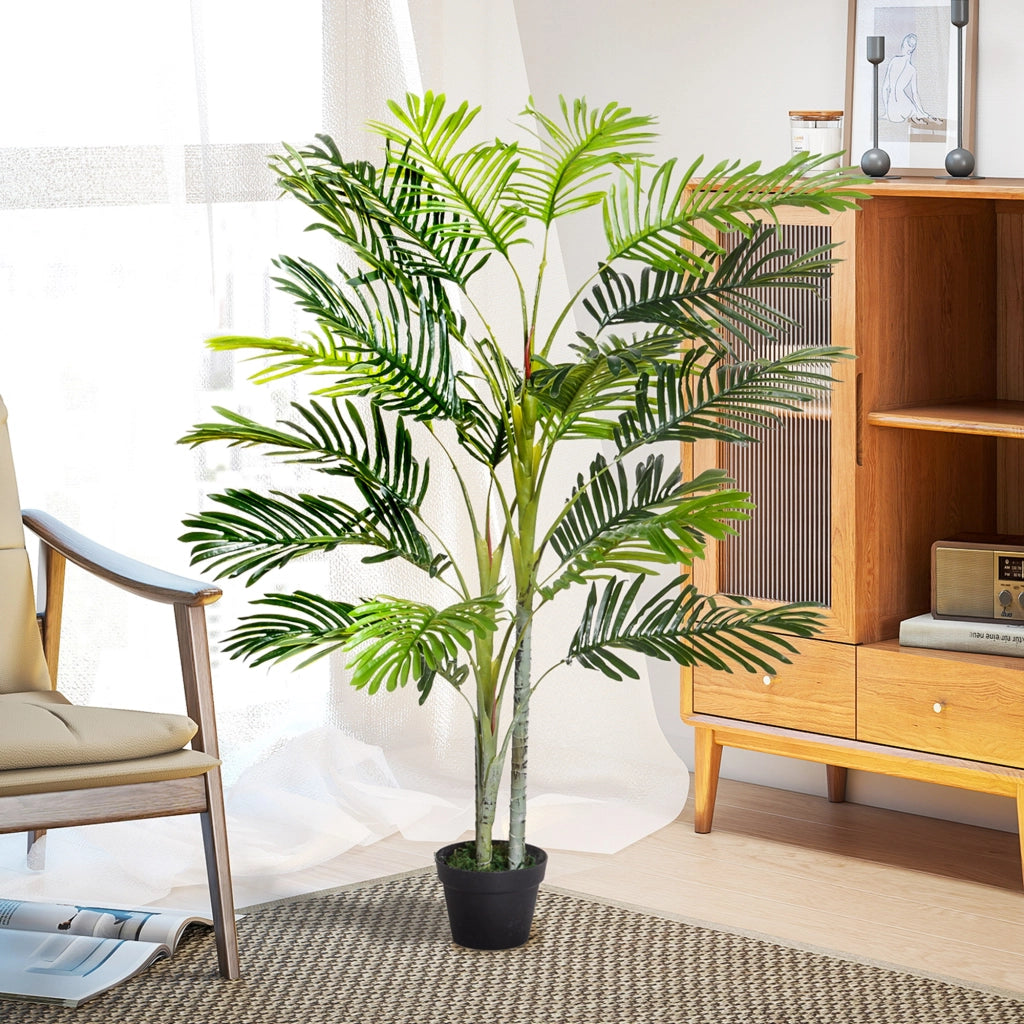 Palma Artificiale 150 cm con Vaso e Muschio ¨C zephmum ¨C Verde ?18x150 cm