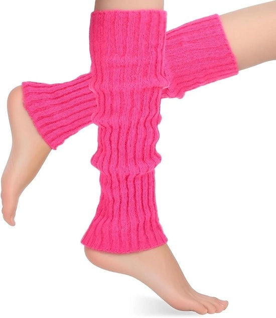 Calze riscaldanti per donne - Stile anni '80 retro con neon - Lavorati a maglia - Adatti a festa, ballo, sport, yoga, escursioni