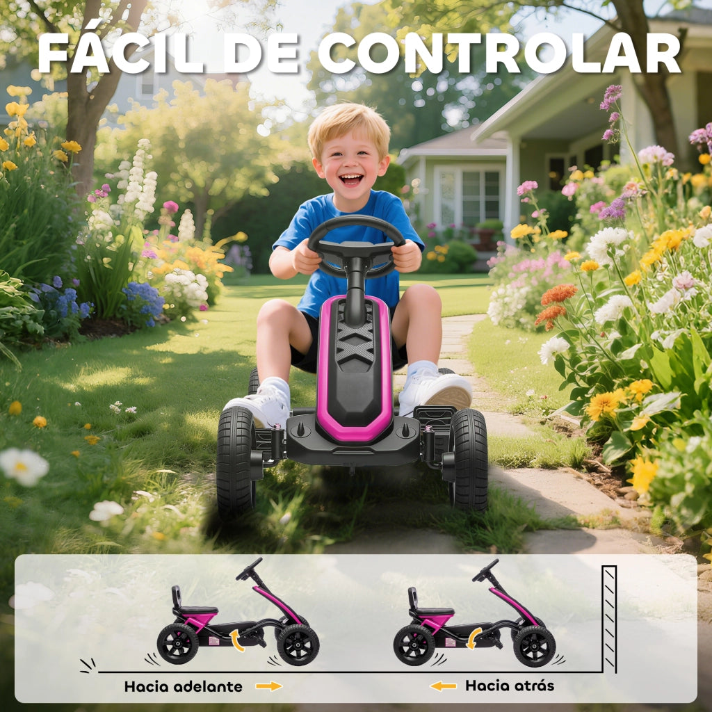 Pedal Car con Ruote Antiscivolo in EVA ¨C zephmum ¨C Rosa per Bambini 2-5 Anni