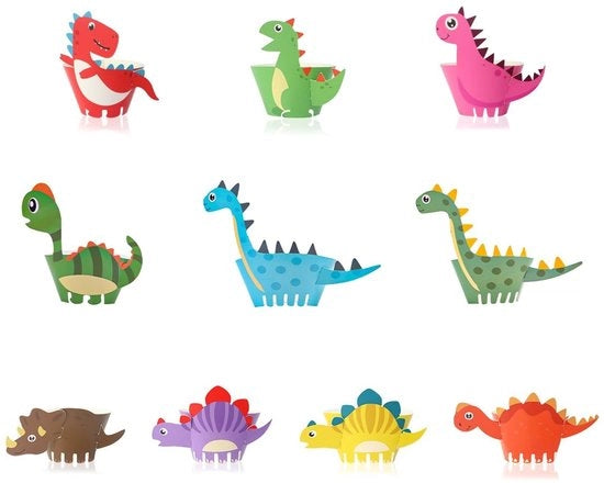Decorazioni per Cupcake - Dinosauri - Decorazioni per Torta - Festa di Compleanno - Festa di Bambino - Carta di Alta Qualità - Decorazioni per Torta