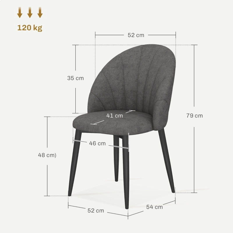SET DA 4 SEDIE da pranzo 52x54x79 cm Grigio scuro in acciaio al carbonio