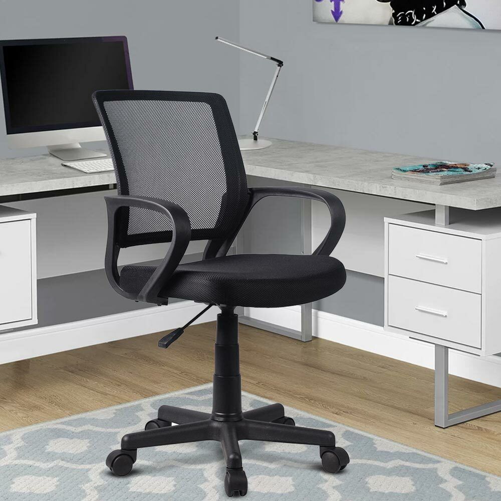 Poltrona Sedia Presidenziale da Ufficio Direzionale Girevole Traspirante Nero