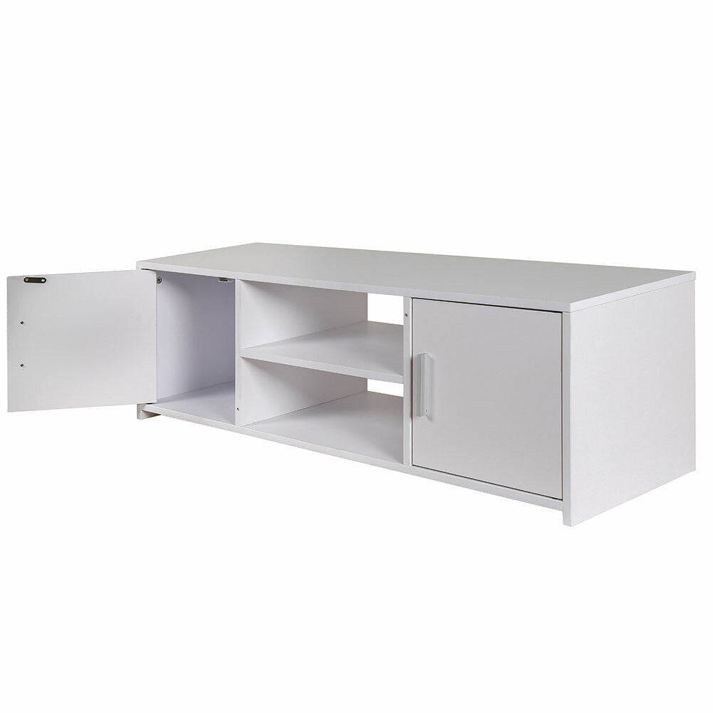 Mobile TV in Legno Mobiletto Televisione design Moderno Scomparti e Ante Bianco