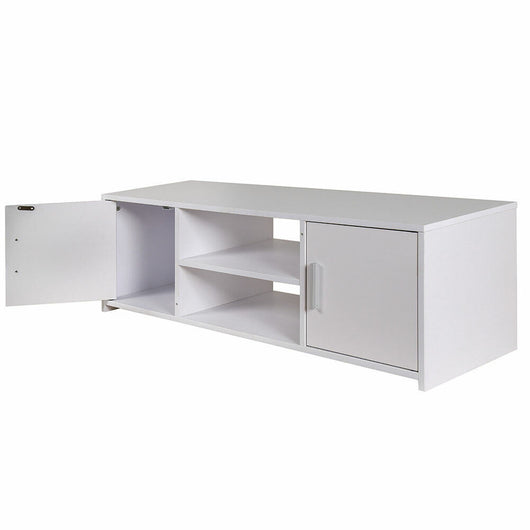 Mobile TV in Legno Mobiletto Televisione design Moderno Scomparti e Ante Bianco