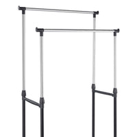 Stand Appendiabiti Doppio con Ruote Stender Regolabile in Altezza 80x40x160cm