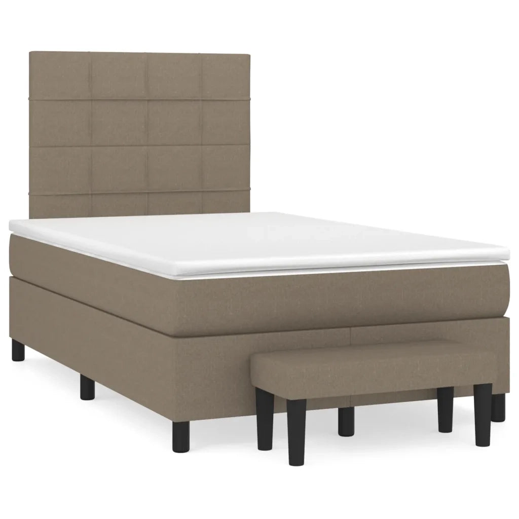 Giroletto a Molle con Materasso Tortora 120x200 cm in Tessuto 3136585