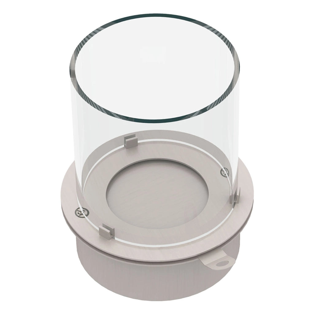 Bruciatore Rotondo per Camino a Bioetanolo Ø30x36 cm 3 lt con Vetro in Acciaio Inox