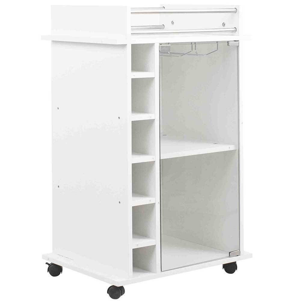 Mobile Bar Cantinetta Bottiglie Vino Legno Cantina 6 Posti Porta Calici Bianco