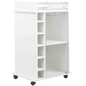 Mobile Bar Cantinetta Bottiglie Vino Legno Cantina 6 Posti Porta Calici Bianco