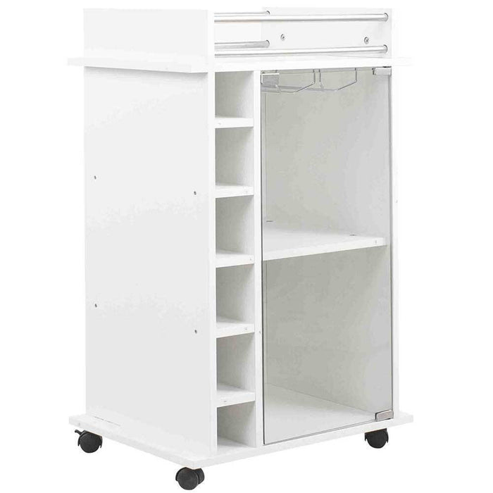 Mobile Bar Cantinetta Bottiglie Vino Legno Cantina 6 Posti Porta Calici Bianco