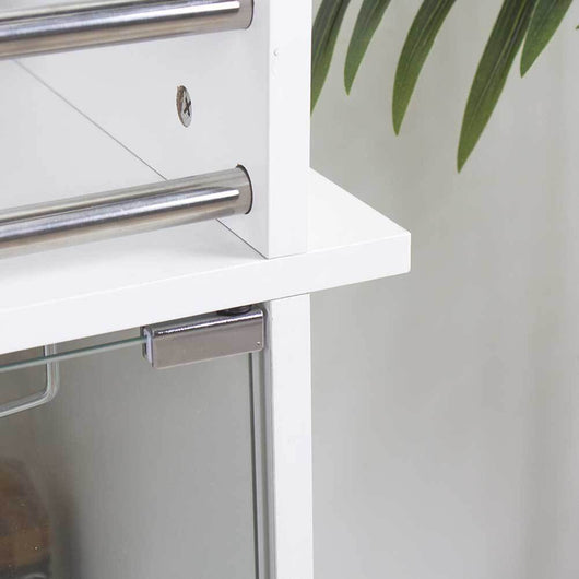 Mobile Bar Cantinetta Bottiglie Vino Legno Cantina 6 Posti Porta Calici Bianco