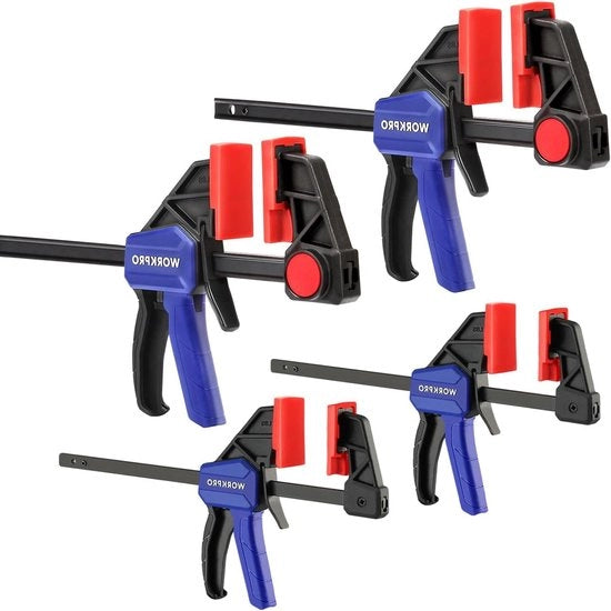 Klemme per lavorazione del legno 4 in 1 - 6 pollici x 2 e 4,5 pollici x 2 - klem a mano/spreedatore - F-klemme leggere e rapide da sostituire - 50/150 lbs.