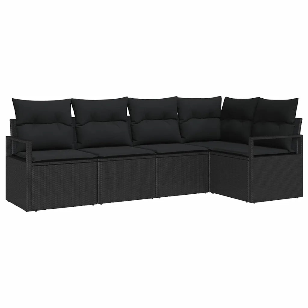 Set di divani 5 pcs Nero polyrattan 3346383