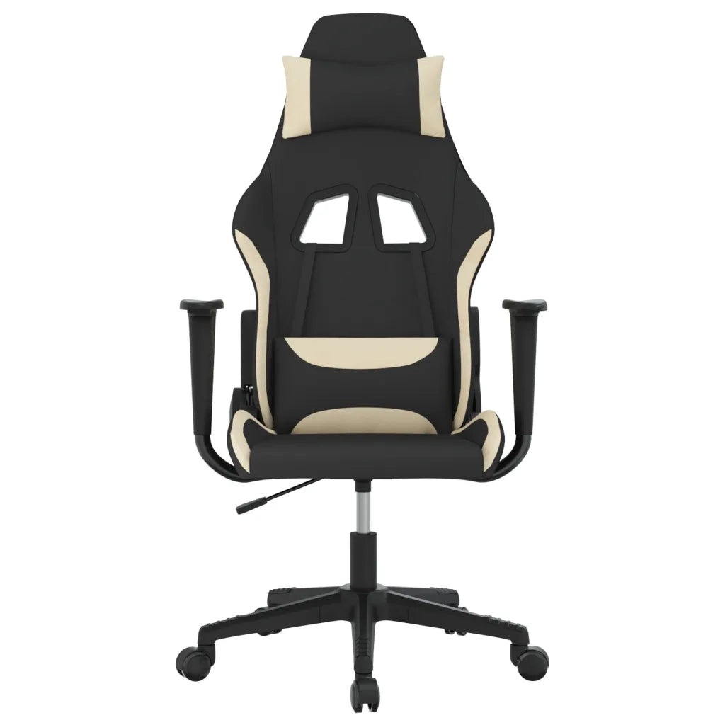 Sedia da Gaming Nero e Crema in Tessuto 3143733