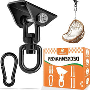 Hanger 360° rotativo per soffitto con gancho - Portata 450 kg - Acciaio inossidabile - Per sedute oscillanti, altalene, sacchi a pallacorda, yoga aerei (nero)
