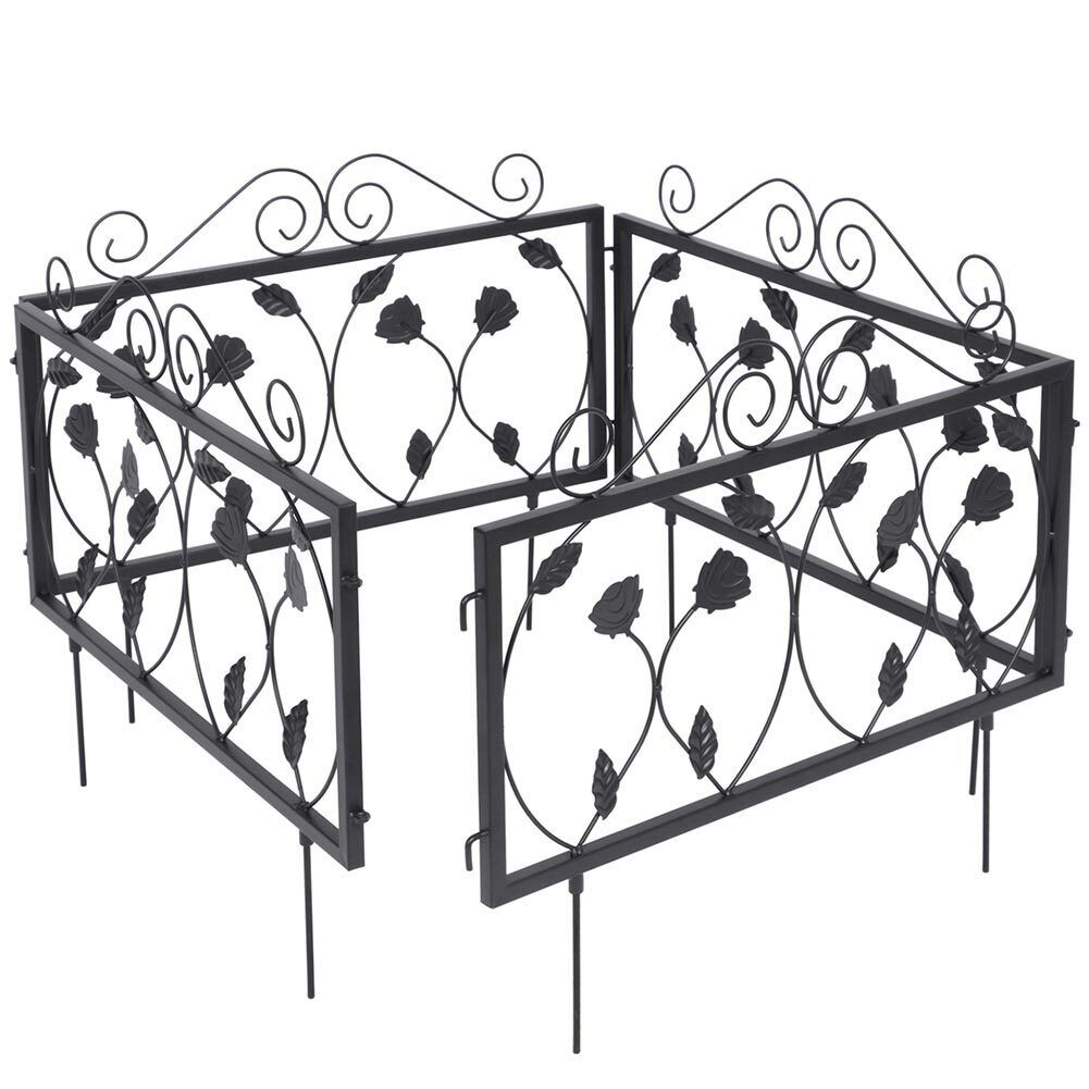 Bordatura Recinzione Giardino Bordo Aiuole Recinto in Metallo 225x34cm Nero