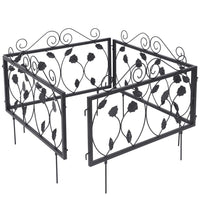 Bordatura Recinzione Giardino Bordo Aiuole Recinto in Metallo 225x34cm Nero