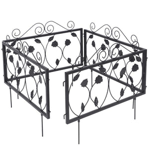 Bordatura Recinzione Giardino Bordo Aiuole Recinto in Metallo 225x34cm Nero