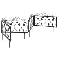 Bordatura Recinzione Giardino Bordo Aiuole Recinto in Metallo 225x34cm Nero