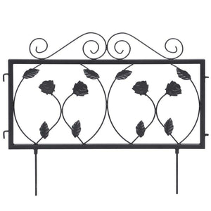 Bordatura Recinzione Giardino Bordo Aiuole Recinto in Metallo 225x34cm Nero