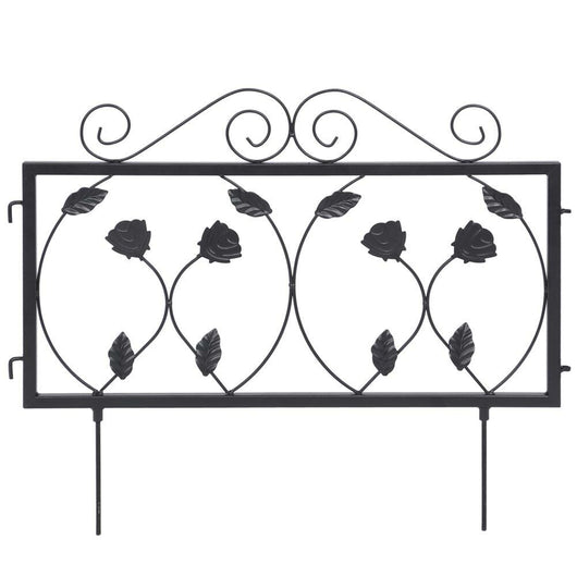 Bordatura Recinzione Giardino Bordo Aiuole Recinto in Metallo 225x34cm Nero