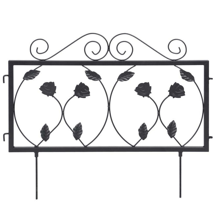 Bordatura Recinzione Giardino Bordo Aiuole Recinto in Metallo 225x34cm Nero