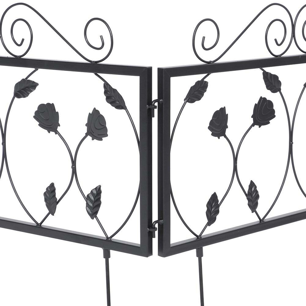Bordatura Recinzione Giardino Bordo Aiuole Recinto in Metallo 225x34cm Nero