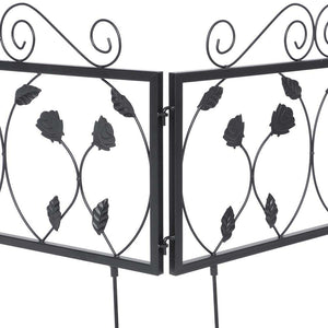 Bordatura Recinzione Giardino Bordo Aiuole Recinto in Metallo 225x34cm Nero