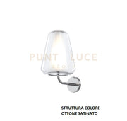 APPLIQUE OTTONE SAT. VETRO GAMMA TRASPARENTE 1176OS-A GAMMA-TR