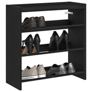Scarpiera-Scaffale per scarpe Nera 60x25x62 cm in Legno Multistrato