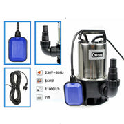 Trade Shop - Pompa Sommersa 550w Per Acqua Chiare Sporche Con Galleggiante Immersione 11000l/h -