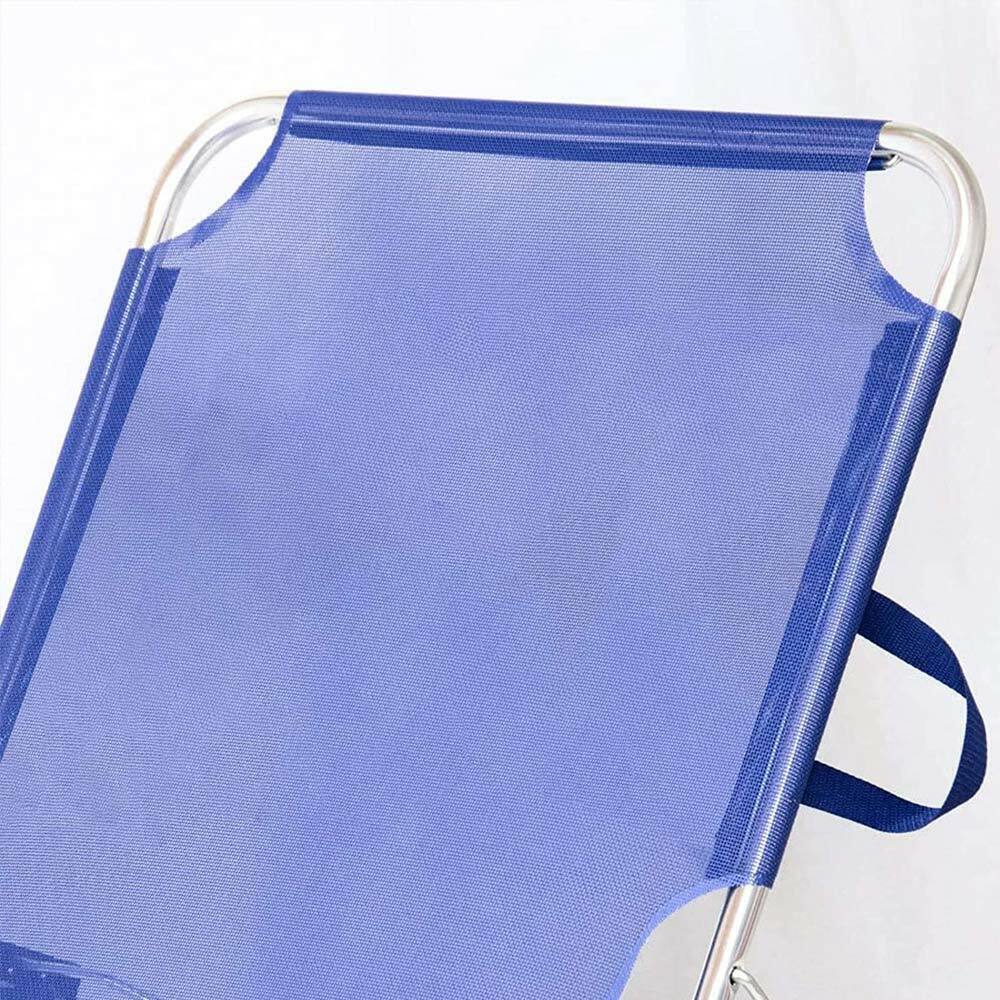 Lettino Prendisole Pieghevole in Alluminio e Texilene Mare Spiaggia Sdraio Blu