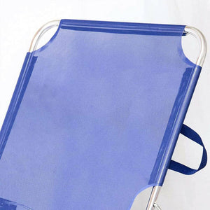 Lettino Prendisole Pieghevole in Alluminio e Texilene Mare Spiaggia Sdraio Blu
