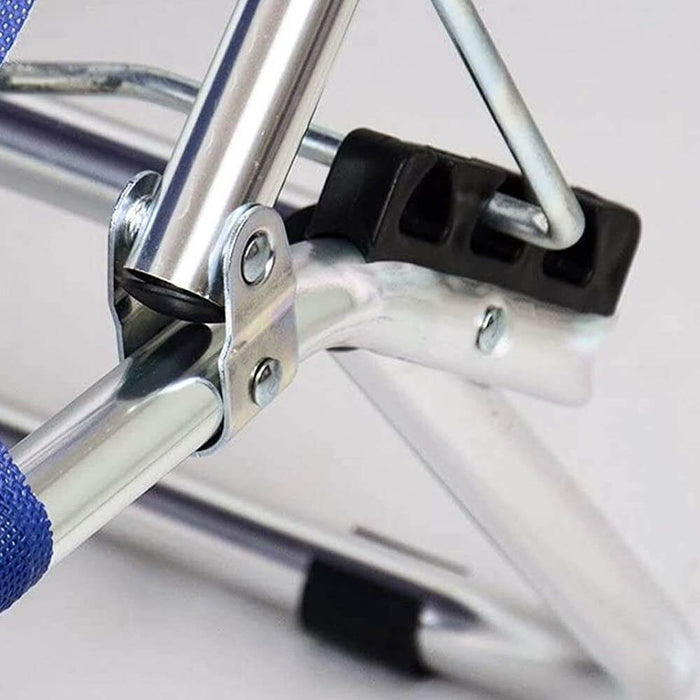 Lettino Prendisole Pieghevole in Alluminio e Texilene Mare Spiaggia Sdraio Blu