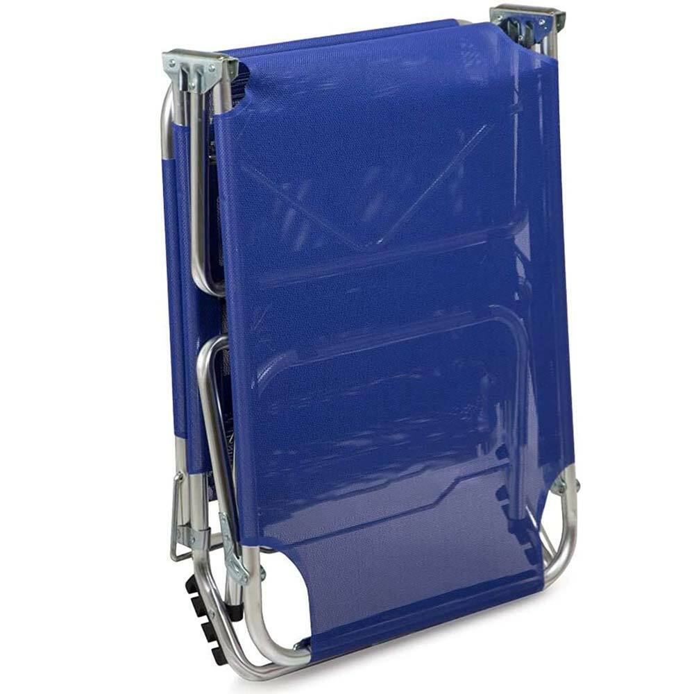 Lettino Prendisole Pieghevole in Alluminio e Texilene Mare Spiaggia Sdraio Blu