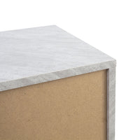 Cassettiera Mobile Armadietto 2 Porte 2 Cassetti Design Moderno Cemento e Bianco