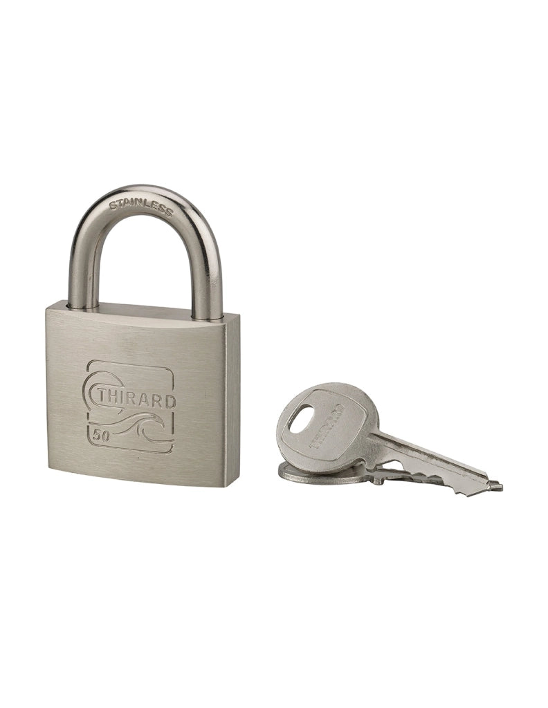 Lucchetto nautico Skipper, acciaio inox, marino, arco in acciaio inox, 50 mm, 2 chiavi - THIRARD