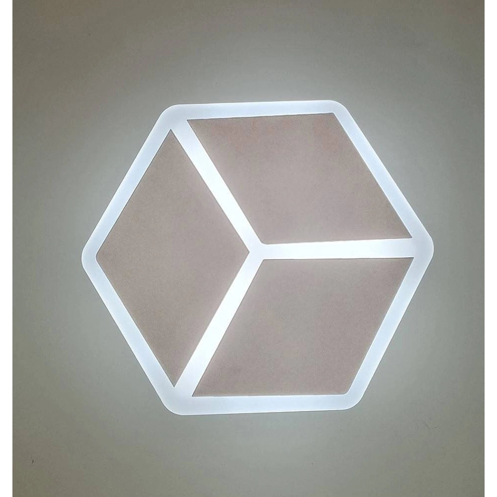 Trade Shop - Applique Led A Muro Lampada Moderna 12w Effetto Cubo 3d 3 Modalità Luce Aq11-3c -
